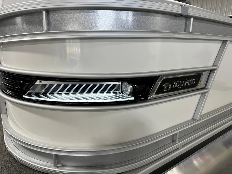 Slide: The Image of 2025 Godfrey AquaPatio 255 SFLW pontoon boat, sleek design with modern detailing. - 15