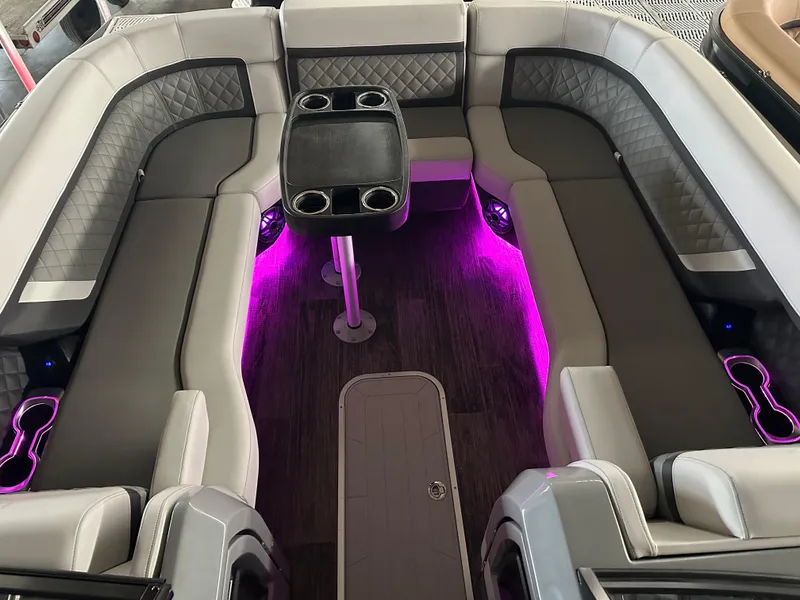 Slide: The Image of 2025 Godfrey AquaPatio 255 SFLW interior with LED lighting and luxurious seating. - 41