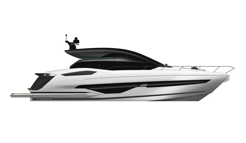 The Image of 2026 Sunseeker Predator 55 luxury yacht, sleek design, side profile view. - 8