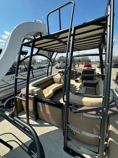 Slide: The Image of 2023 Godfrey Ap255sdc boat with slide, spacious seating, and modern design. - 5