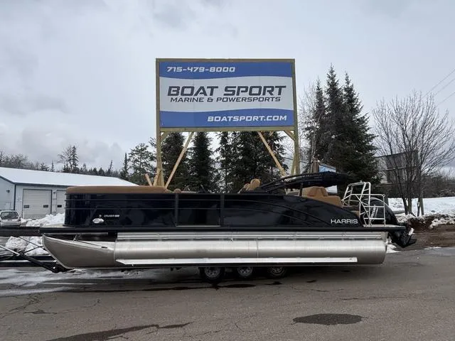 Slide: The Image of 2025 Harris CRUISER 230 SLDH pontoon boat at Boat Sport dealership. - 1