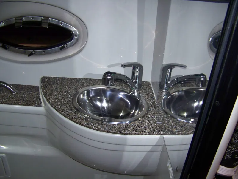 Slide: The Image of Luxury bathroom sink in 2020 Crownline 350 SY yacht with granite countertop. - 30