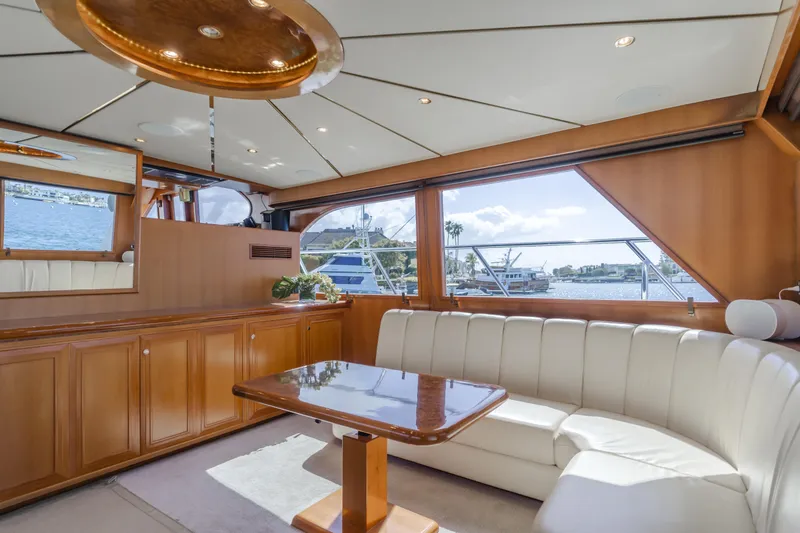 Slide: The Image of Luxurious interior of 2005 Ocean Alexander 548 Pilothouse yacht with elegant seating and wood finishes. - 20