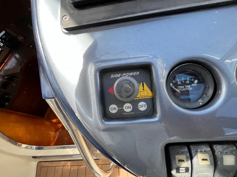 Slide: The Image of Control panel of a 2006 Azimut Atlantis yacht with side-power and gauge. - 17