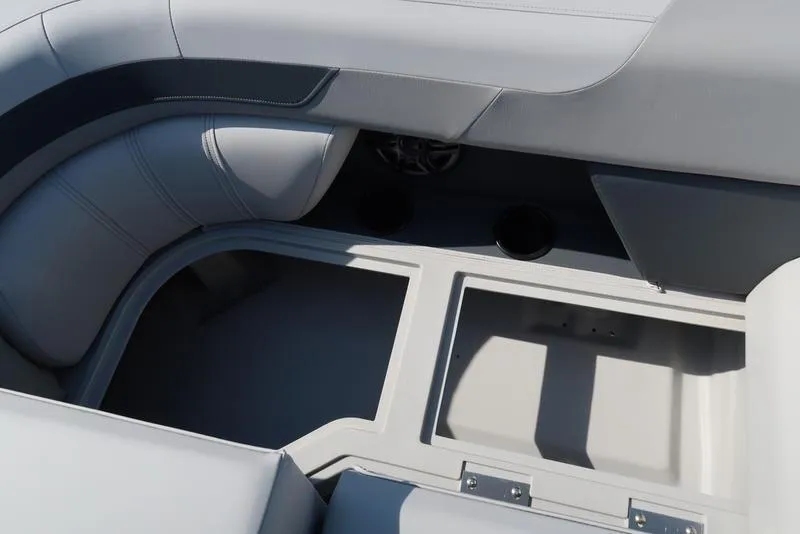 Slide: The Image of Interior seating and storage of 2025 Godfrey Sweetwater 2286 QS pontoon boat. - 27