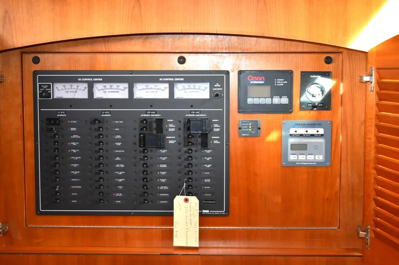 Slide: The Image of Electrical control panel on a 2007 Sabre 38 Hardtop Express boat. - 20