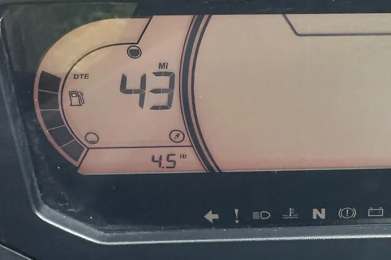 Slide: The Image of Dashboard display of a 2021 Sea-Doo Wake Pro 230 showing 43 miles range. - 8