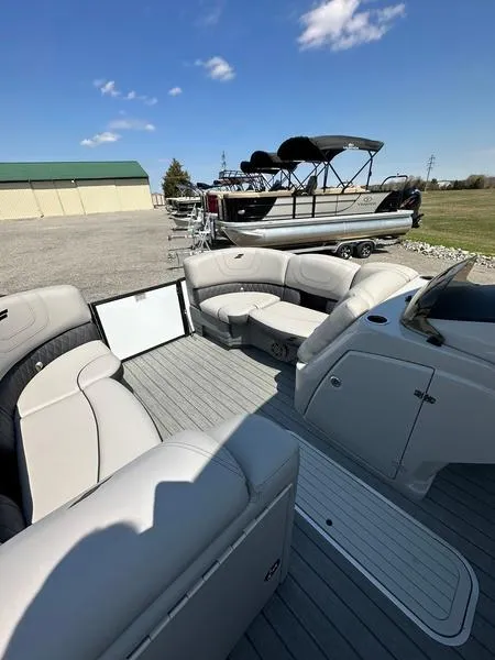 Slide: The Image of 2023 Starcraft SLS-3 boat interior with spacious seating and modern design. - 13