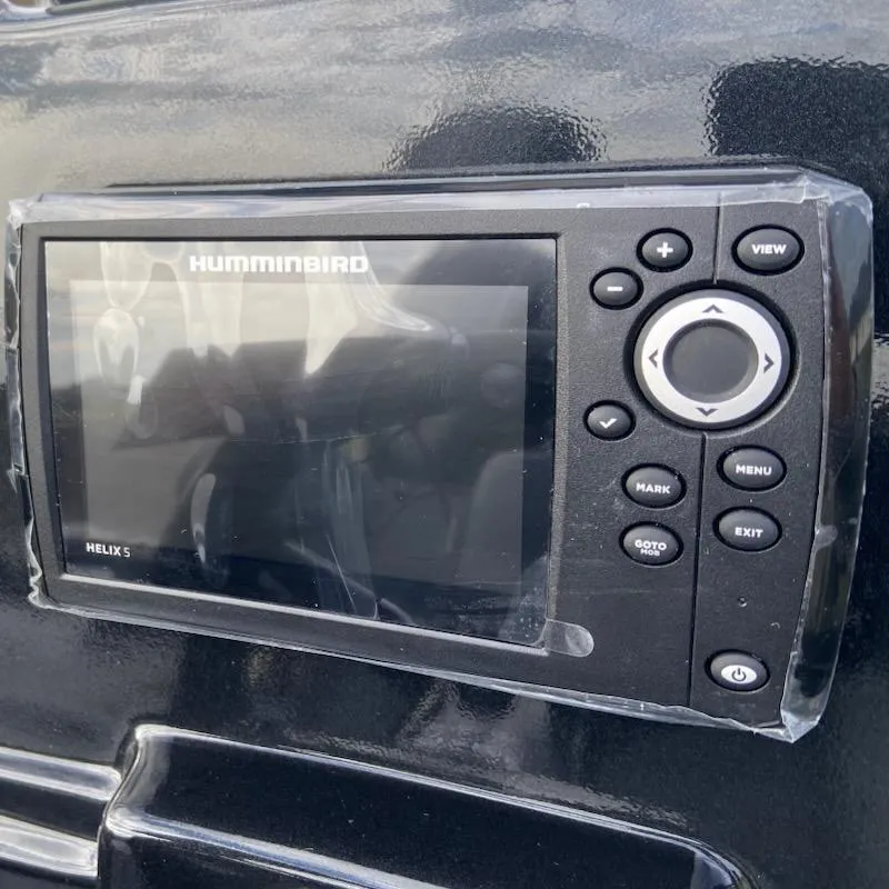 Slide: The Image of Humminbird Helix 5 fish finder on 2025 Xpress H20 Bass boat dashboard. - 10
