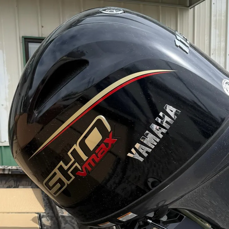 Slide: The Image of Yamaha SHO VMAX outboard motor on 2025 Xpress H18 Bass boat. - 3