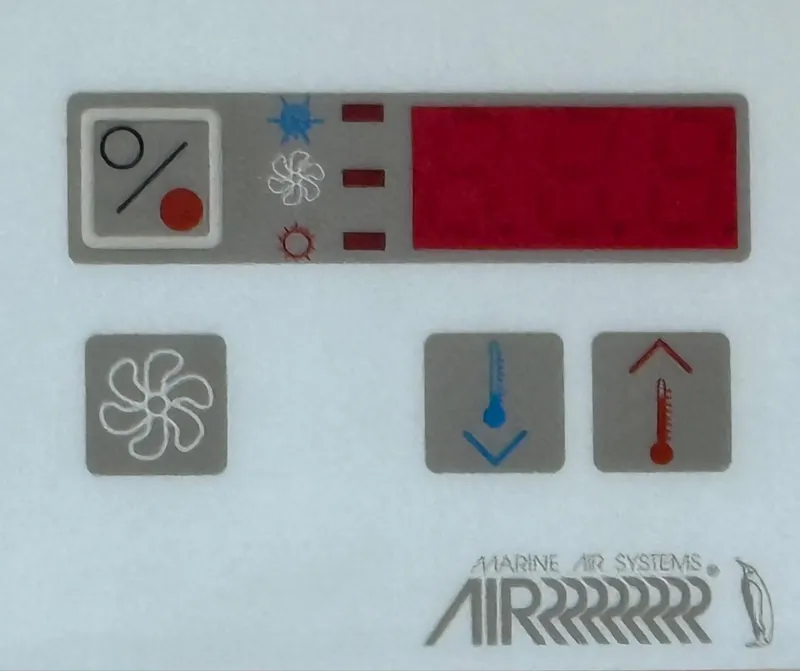 Slide: The Image of Control panel for Marine Air Systems on a 2008 Larson 310 Cabrio boat. - 17