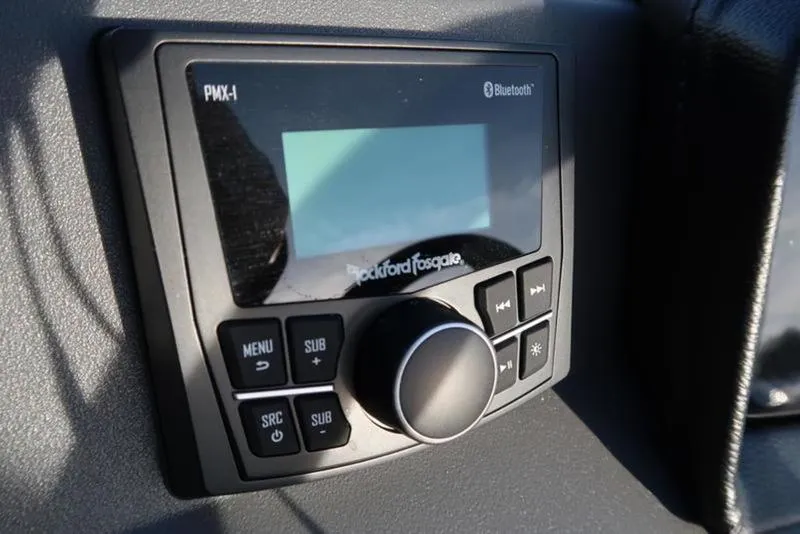 Slide: The Image of Rockford Fosgate PMX-1 Bluetooth stereo system in 2025 Bennington 22 SSB boat. - 18