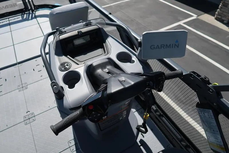 Slide: The Image of 2023 Sea-Doo Switch® Sport 21-230 hp dashboard with Garmin navigation system. - 28