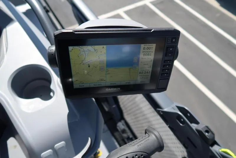 Slide: The Image of 2023 Sea-Doo Switch® Sport 21-230 hp dashboard with Garmin navigation display. - 35
