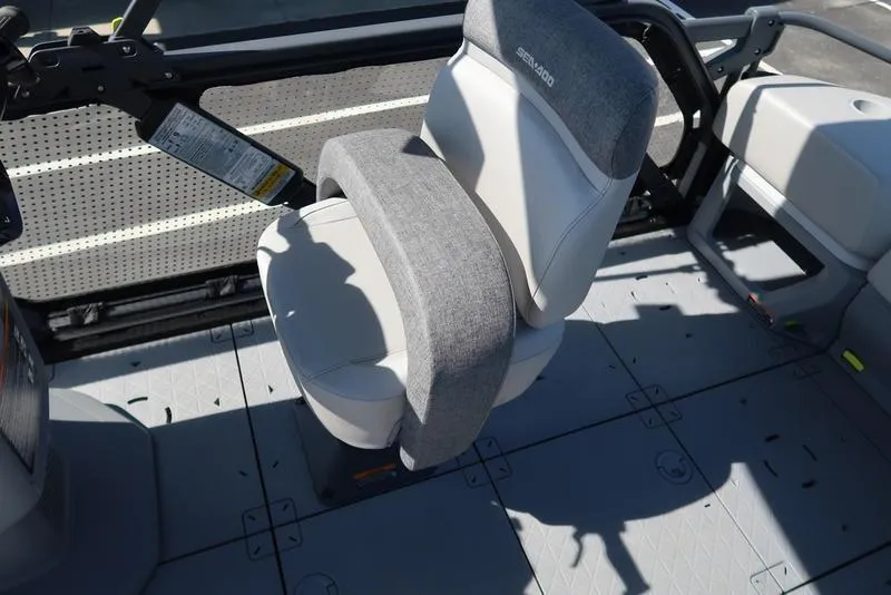 Slide: The Image of 2023 Sea-Doo Switch® Sport 21-230 hp Galvanized boat seat, gray upholstery, modern design. - 45