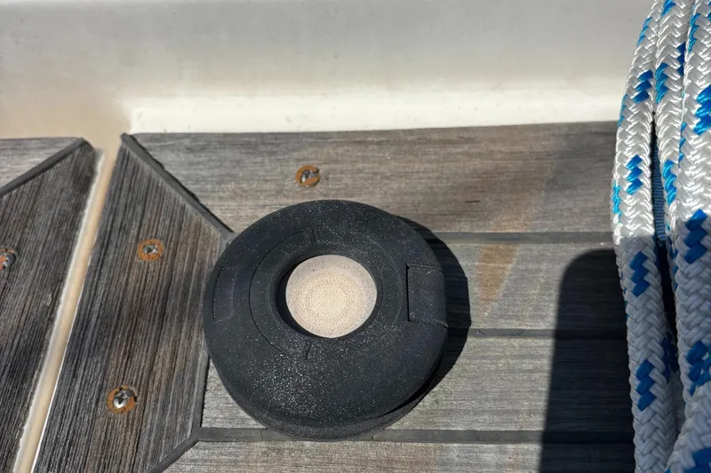 Slide: The Image of Deck detail of 1994 Nautor Swan 46 MK II with rope and circular fixture. - 12