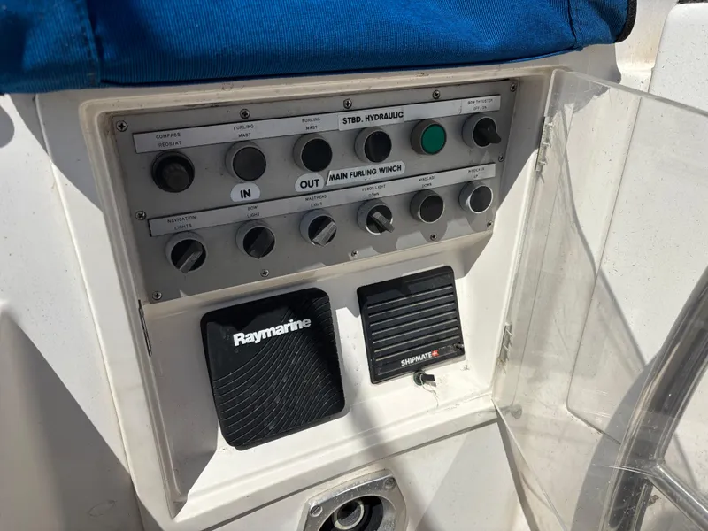 Slide: The Image of Control panel of a 1994 Nautor Swan 46 MK II yacht with Raymarine equipment. - 20