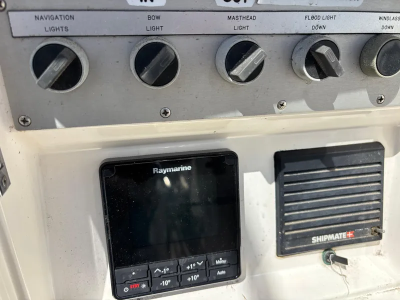 Slide: The Image of Control panel of a 1994 Nautor Swan 46 MK II yacht with Raymarine and Shipmate devices. - 21