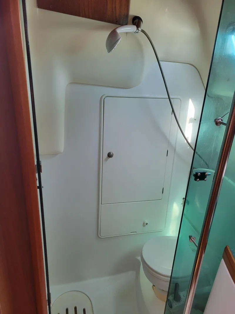 Slide: The Image of Bathroom of 2001 Jeanneau Sun Odyssey 37 sailboat with shower and toilet. - 33