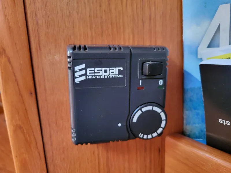 Slide: The Image of Espar heater control on Jeanneau Sun Odyssey 37, 2001 model, wooden interior. - 38