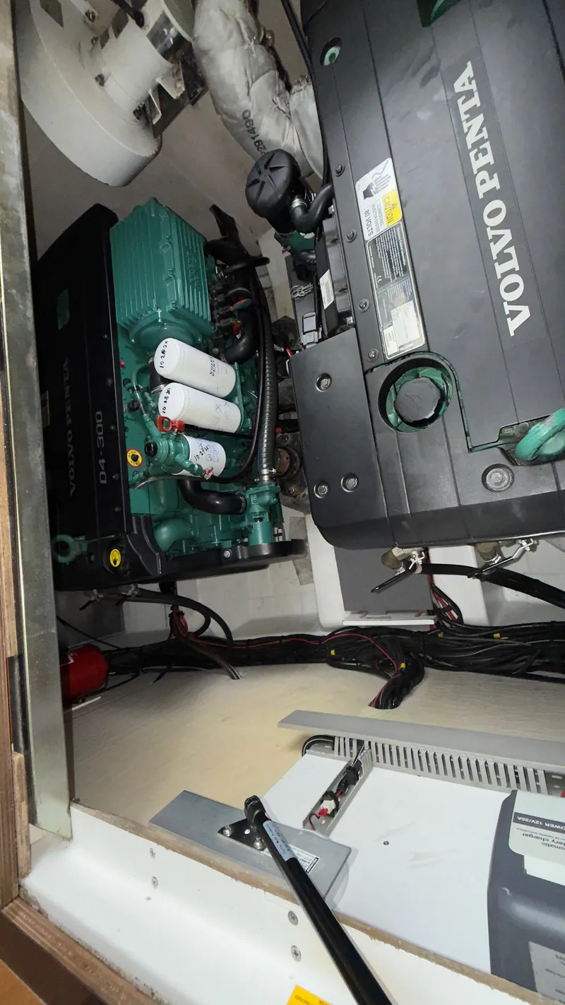 Slide: The Image of Engine compartment of 2016 Jeanneau Velasco 37F with Volvo Penta engine. - 34