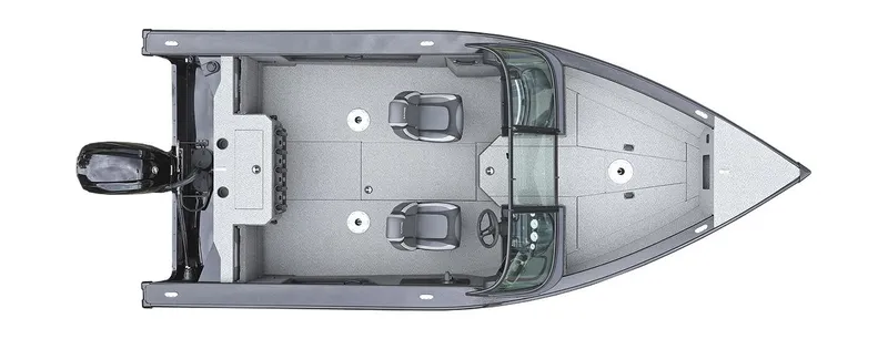 Slide: The Image of 2025 Lund 1875 Fisherman Sport boat, top view, showcasing spacious interior and sleek design. - 9