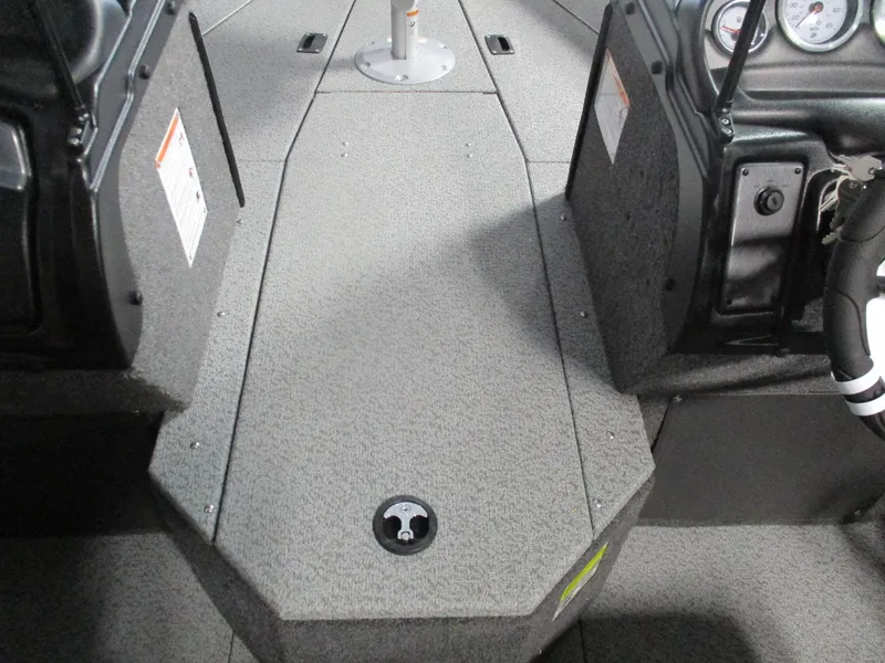 Slide: The Image of Interior view of 2025 Lund 1875 Fisherman Sport boat cockpit area. - 4