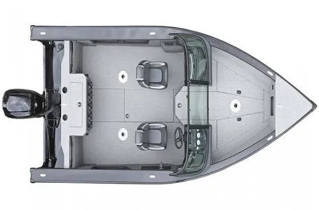 Slide: The Image of 2025 Lund Fisherman 1875 boat, top view, showcasing seating and layout. - 2