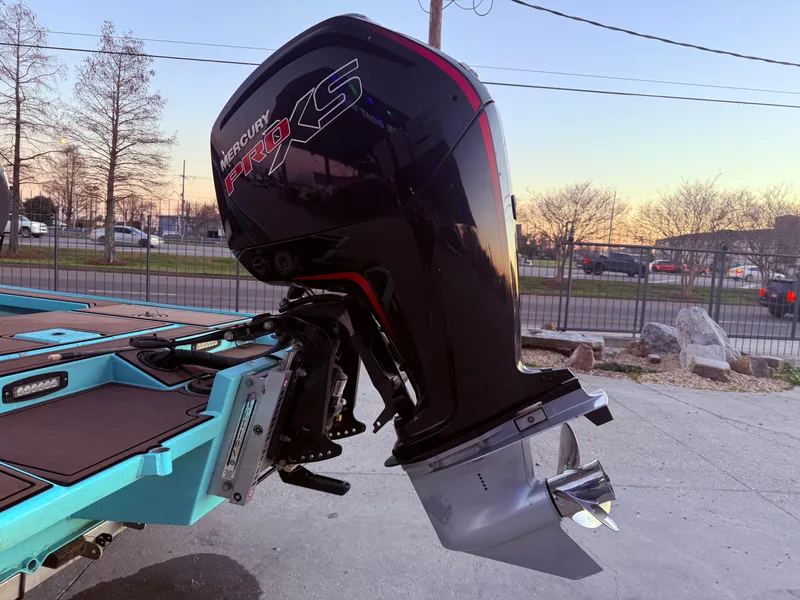 Slide: The Image of Mercury Pro XS engine on 2022 Custom Uncle J 19 Bay Center Console boat. - 4