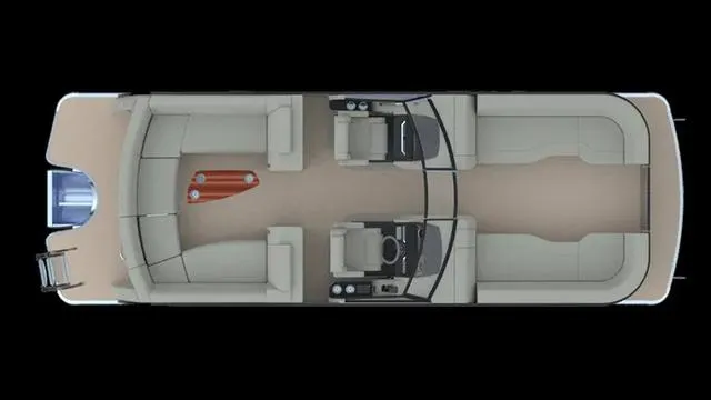 Slide: The Image of Top view of 2025 Godfrey AP255ULW pontoon boat interior layout. - 1