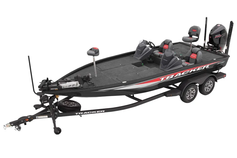 The Image of 2025 Tracker Savage 215 fishing boat with dual consoles and trailer. - 0