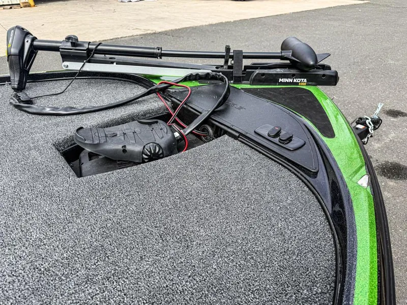 Slide: The Image of 2025 Nitro Z17 boat with Minn Kota trolling motor on deck. - 5