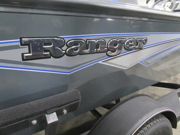 Slide: The Image of 2024 Ranger VS1682SC Angler boat with sleek design and bold logo. - 0