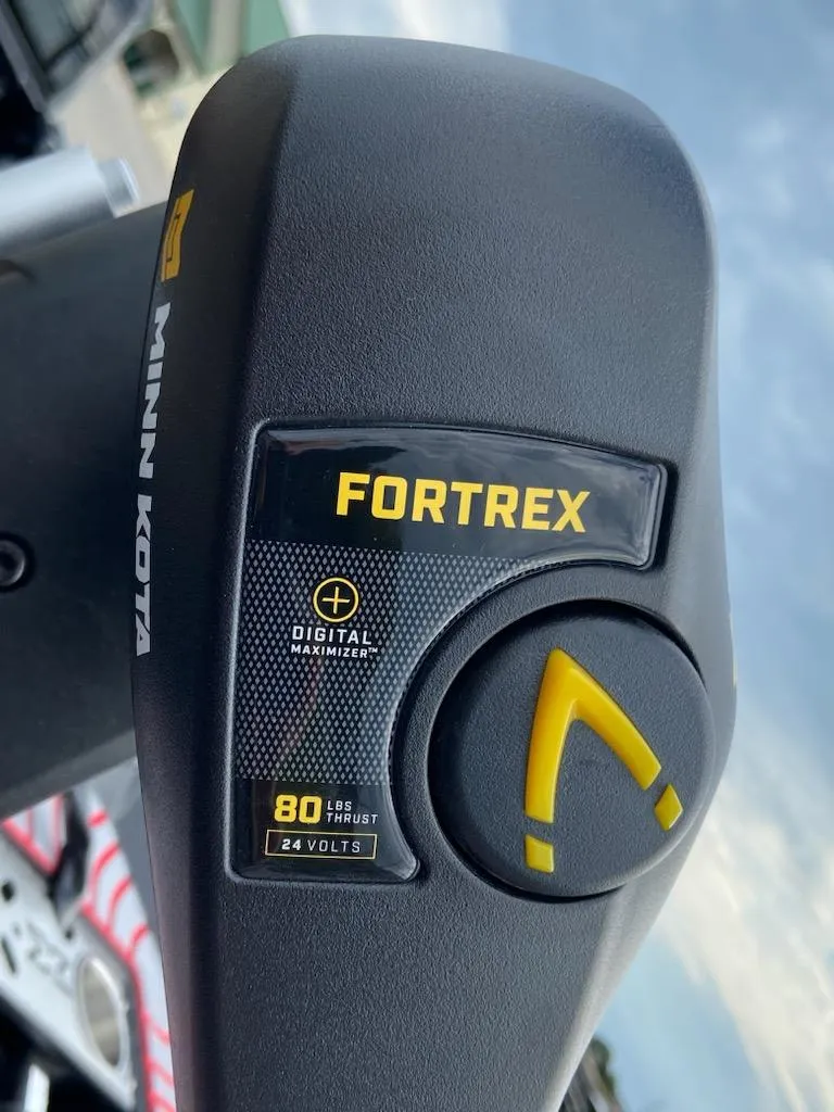 Slide: The Image of Minn Kota Fortrex trolling motor with digital maximizer, 80 lbs thrust, 24 volts, on Xpress X19 Pro. - 6