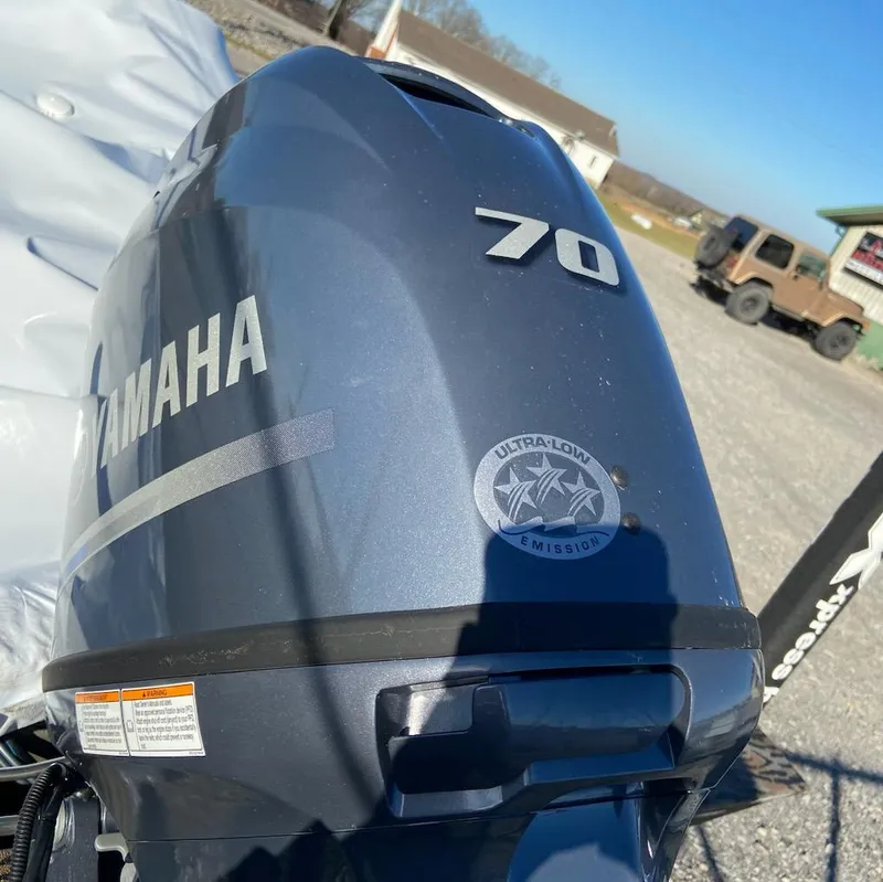 Slide: The Image of Yamaha 70 outboard motor on 2024 Xpress XP180 boat, ultra-low emission. - 3