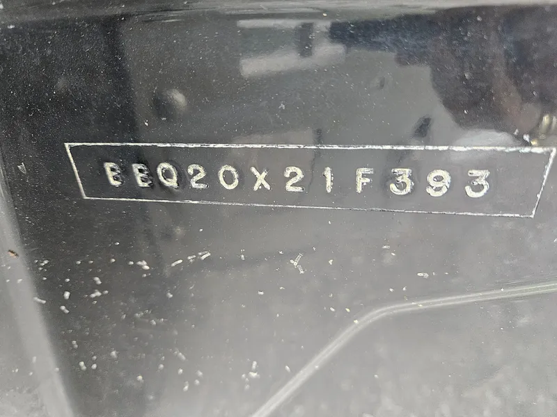 Slide: The Image of Serial number "BBQ20X21F393" on a 1993 Bullet 20XD. - 5