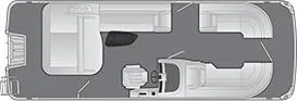 Slide: The Image of 2022 Bennington LXS SPORT 24 LXSB pontoon boat layout, top view. - 16