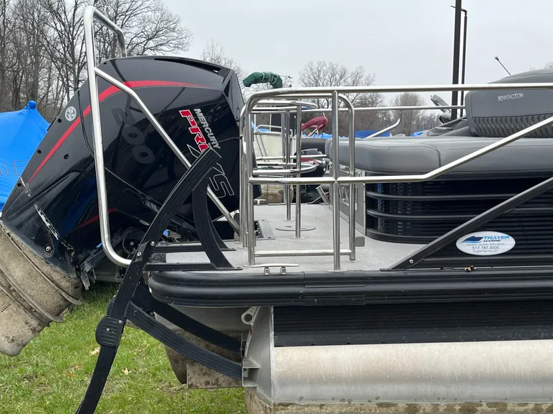 Slide: The Image of 2022 Bennington LXS SPORT 24 LXSB pontoon boat with Mercury Pro XS engine. - 6