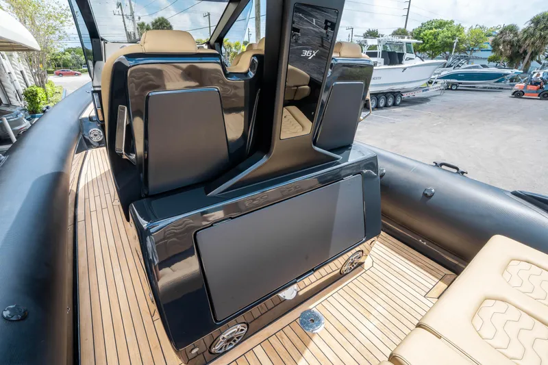 Slide: The Image of 2023 Ribco Seafarer 36 X boat interior with sleek design and modern features. - 23