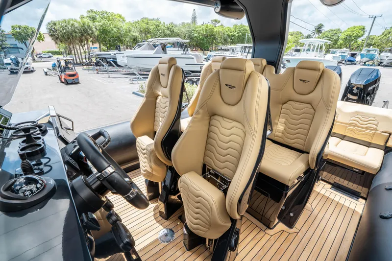 Slide: The Image of Luxurious interior of 2023 Ribco Seafarer 36 X with plush seating and modern dashboard. - 31