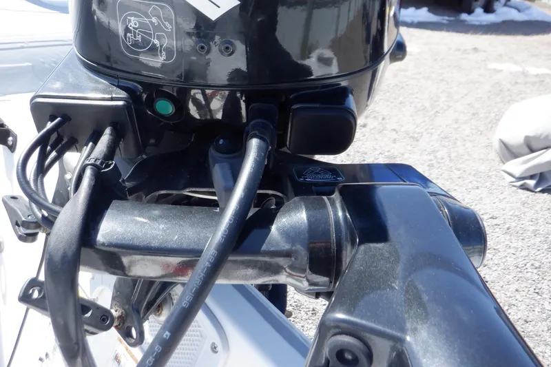 Slide: The Image of Outboard motor of 2015 Walker Bay Odyssey 325 ST boat, close-up view. - 29