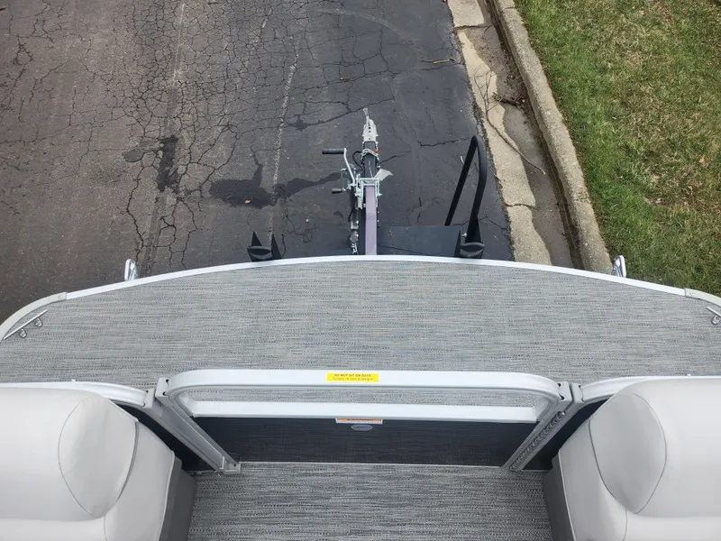 Slide: The Image of 2021 Godfrey Sweetwater 2086 C pontoon boat on trailer, viewed from above. - 20