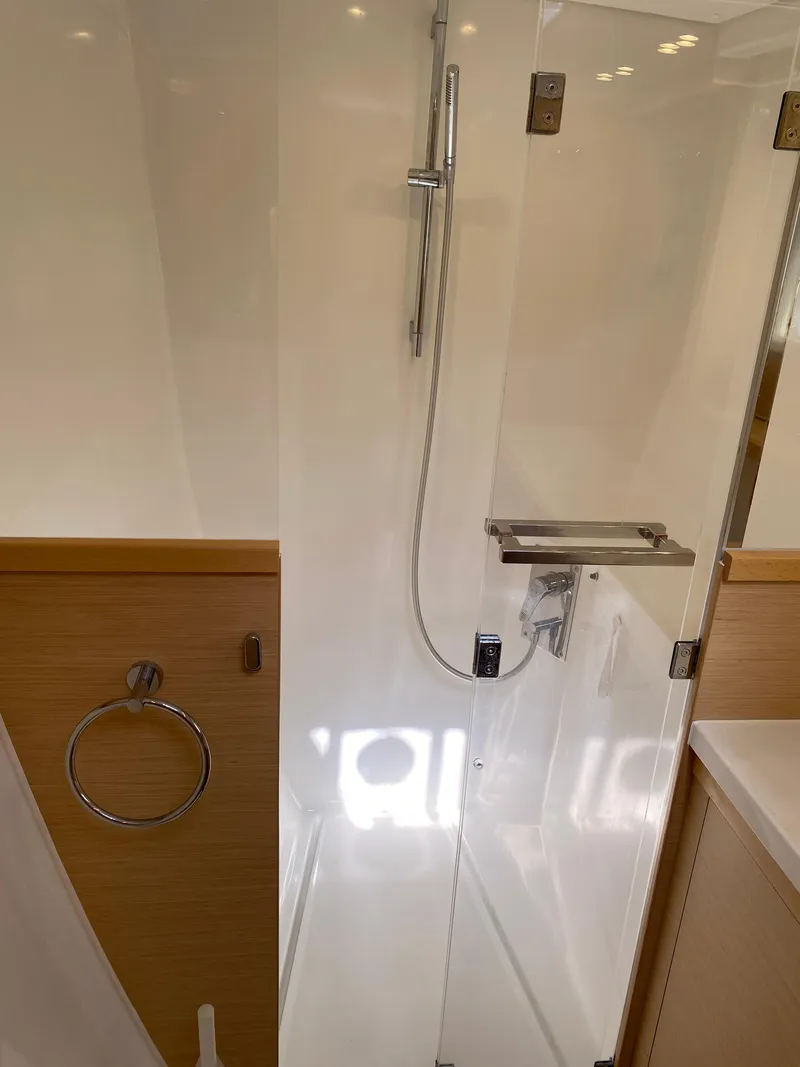 Slide: The Image of Shower area in 2017 Lagoon 450 F catamaran, featuring sleek design and modern fixtures. - 38
