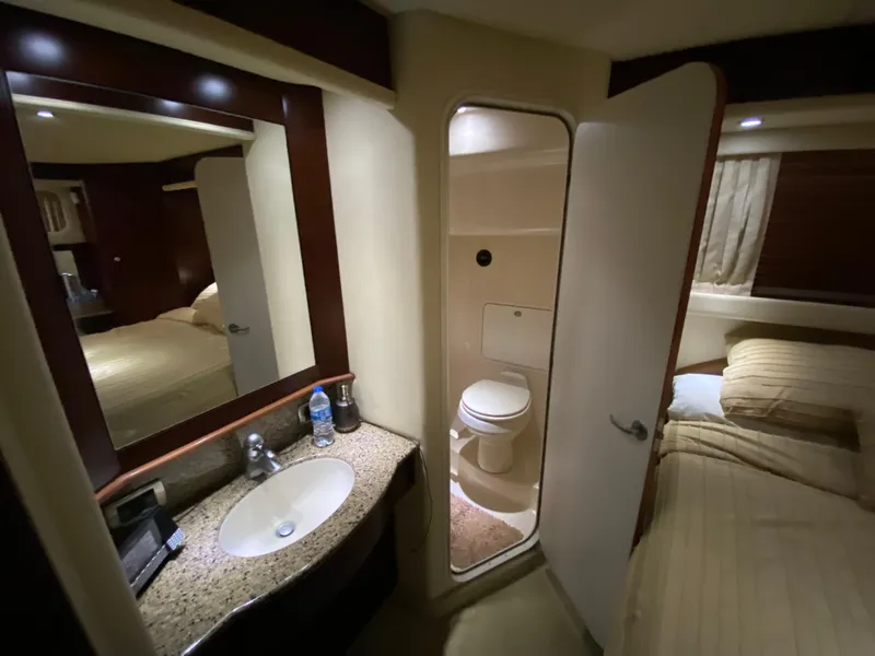 Slide: The Image of Luxurious 2006 Sea Ray 40MY yacht interior with bathroom and bedroom. - 29