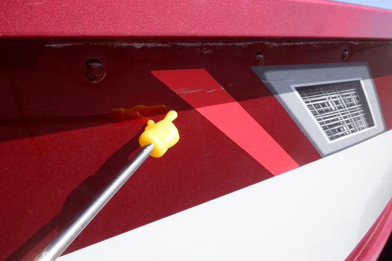 Slide: The Image of 2020 Alumacraft Competitor 165 Sport boat with red and white detailing. - 29