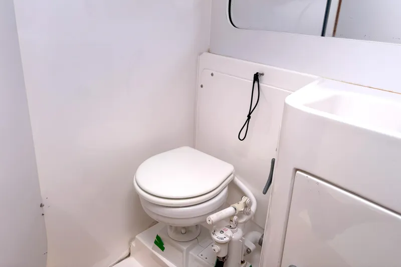 Slide: The Image of 2015 J Boats J 111 yacht bathroom with toilet and sink. - 17