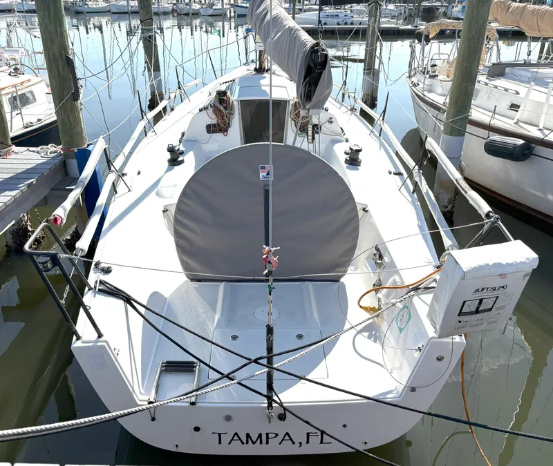 Slide: The Image of 2015 J Boats J 111 sailboat docked in Tampa marina. - 6