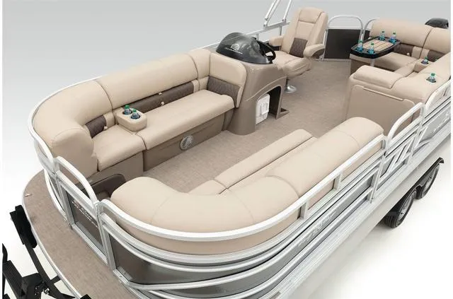 Slide: The Image of 2021 Sun Tracker Party Barge 20 DLX pontoon boat with spacious seating and modern design. - 29