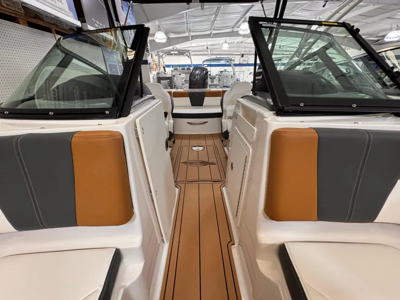 Slide: The Image of 2025 Chaparral 21 SSi OB boat interior with stylish seating and modern design. - 15