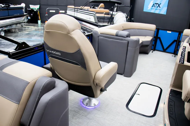 Slide: The Image of 2025 Viaggio Lago Z-U boat interior with luxurious seating and modern design. - 9